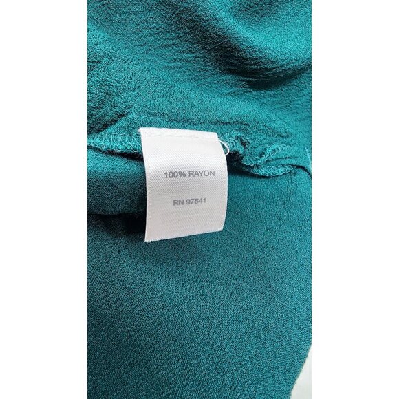 J. Jill Teal Button-Up Long Sleeve Textured Blouse - Picture 9 of 12